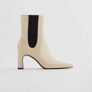 Zara chelsea-style cream boot